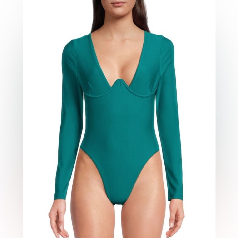 NWT ANDREA IYAMAH LONG SLEEVE Amar swim suit one piece small cc